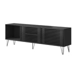 TV Cabinet Storage Sliding Door 180cm Black/Natural