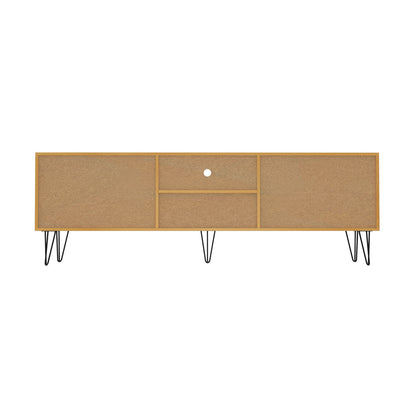 TV Cabinet Storage Sliding Door 180cm Black/Natural