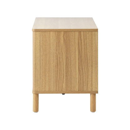 TV Cabinet Entertainment Unit Stand 160cm Rattan Doors Natural