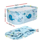 Foldable Bathtub PVC Spa Bucket Inflatable Cushion 114x62cm Blue