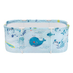 Foldable Bathtub PVC Spa Bucket Inflatable Cushion 114x62cm Blue