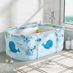 Foldable Bathtub PVC Spa Bucket Inflatable Cushion 114x62cm Blue