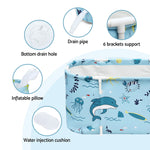 Foldable Bathtub PVC Spa Bucket Inflatable Cushion 114x62cm Blue