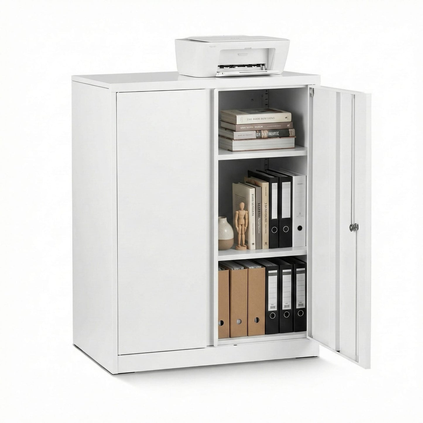 Steel Filing Cabinet White Storage 80x40x100cm