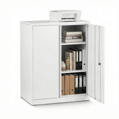Steel Filing Cabinet White Storage 80x40x100cm