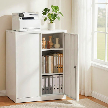 Steel Filing Cabinet White Storage 80x40x100cm