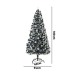 Christmas Tree 1.8M 6FT Snowflakes Green with LED lights