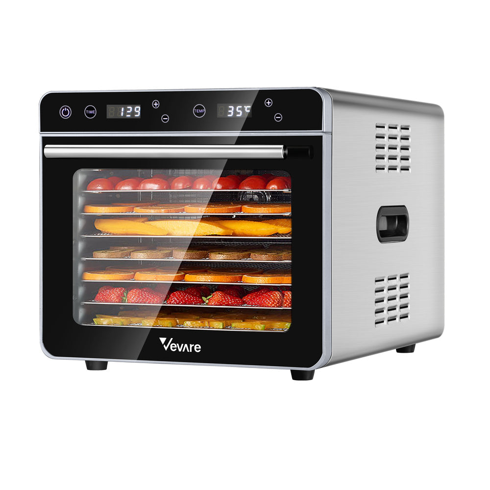 Vevare Food Dehydrators Stainless Steel Jerky Dehydrator Fruit Dryer  8 Trays