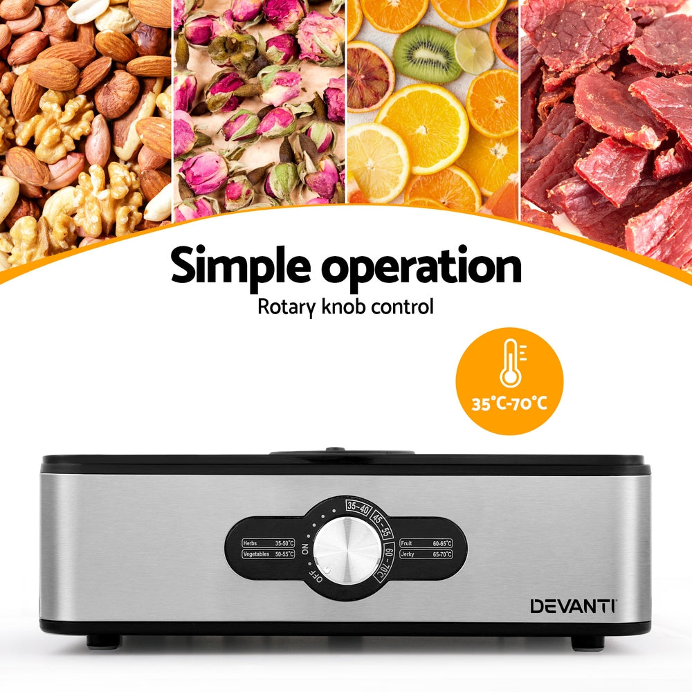 5 Trays Food Dehydrator Stainless Steel Tray