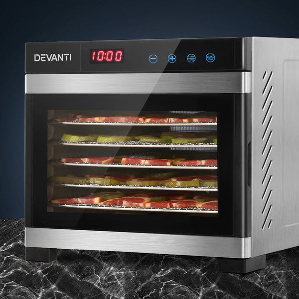  6 Trays Food Dehydrator Stainless Steel Tray Fruit
