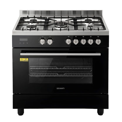 90cm Dual Fuel Cooker 5 Burner Gas Electric | HomeAndLiving - 10