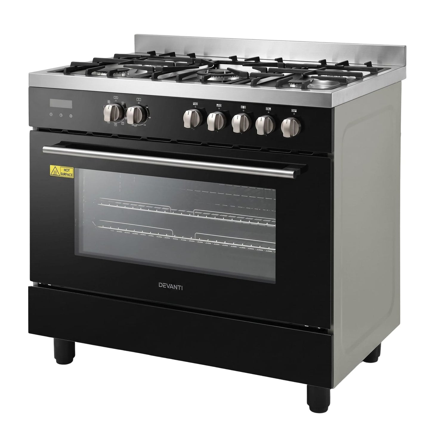 90cm Dual Fuel Cooker 5 Burner Gas Electric | HomeAndLiving - 3