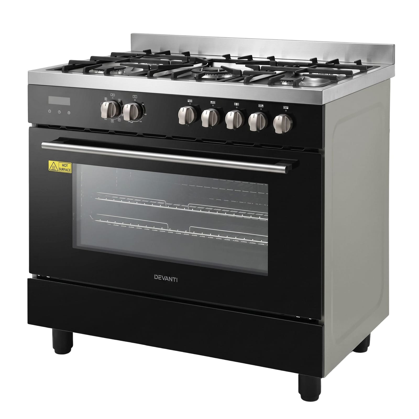 90cm Dual Fuel Cooker 5 Burner Gas Electric | HomeAndLiving - 3