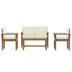 4-Piece Outdoor Sofa Set Wooden Couch Lounge Setting