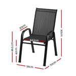 6PC Outdoor Dining Chairs Stackable Lounge Chair Patio Furniture Black