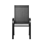 6PC Outdoor Dining Chairs Stackable Lounge Chair Patio Furniture Black