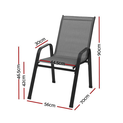 Grey chair 56x70x90cm, rear view