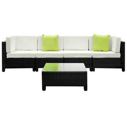 5PC Outdoor Furniture Sofa Set Lounge Patio Pool
