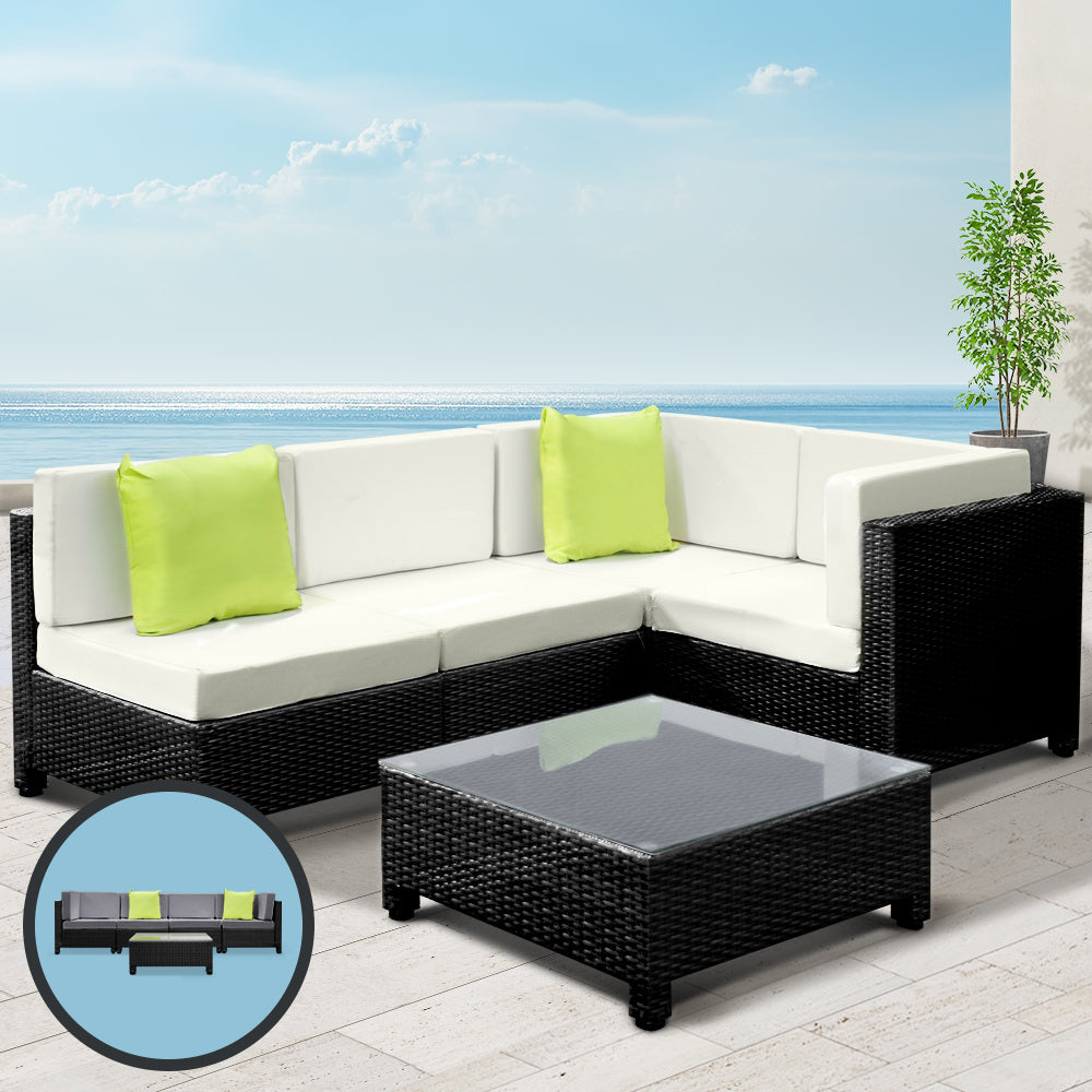 5PC Outdoor Furniture Sofa Set Lounge Patio Pool