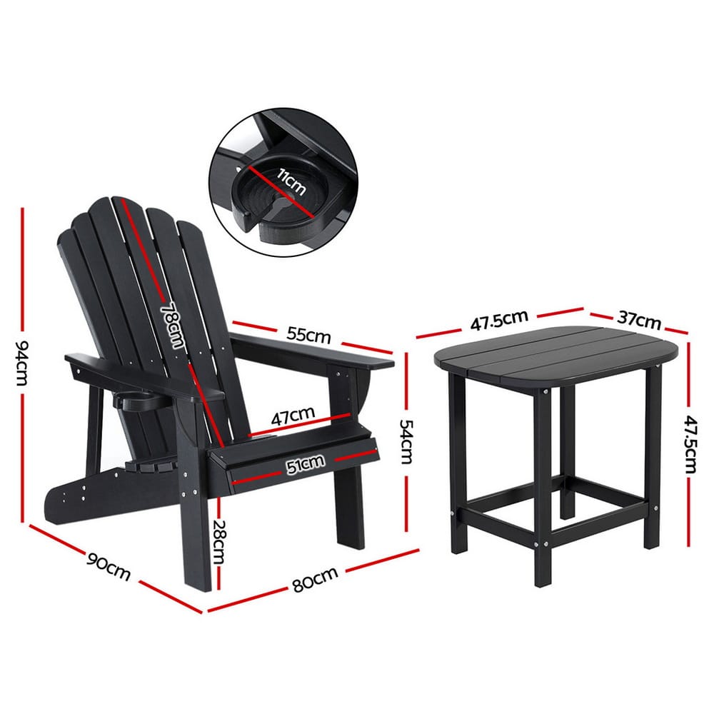 Black chair 80x90x94cm, rear view