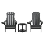 Adirondack Chair Set 3 Piece HDPE Outdoor | Home & Living