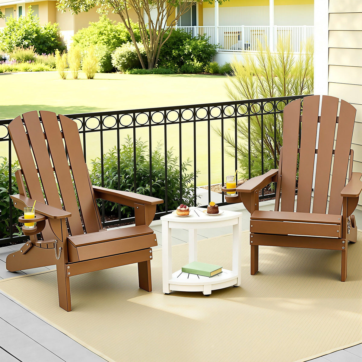 Adirondack Outdoor Chair Set 3 Piece HDPE | Home & Living