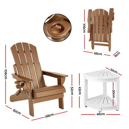 Adirondack Outdoor Chair Set 3 Piece HDPE | Home & Living - 2