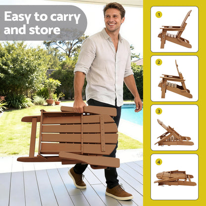 Adirondack Outdoor Chair Set 3 Piece HDPE | Home & Living - 6