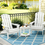 Adirondack Folding Chairs HDPE Patio Set White | Home & Living