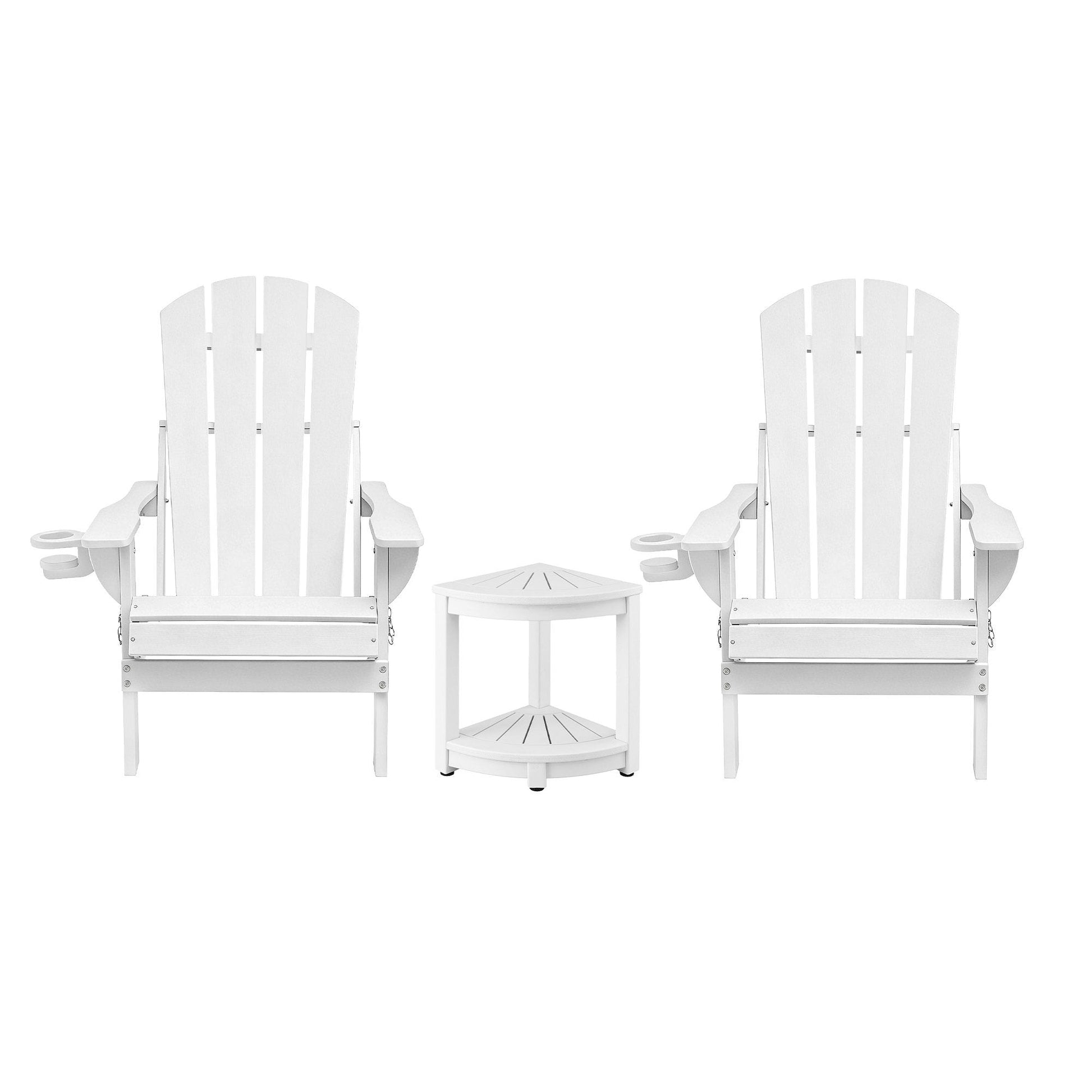 Adirondack Folding Chairs HDPE Patio Set White | Home & Living - 3