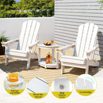 Adirondack Folding Chairs HDPE Patio Set White | Home & Living