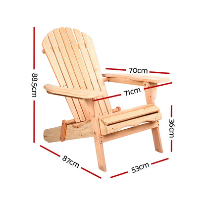Patio Furniture Outdoor Chairs Beach Chair Wooden Adirondack Garden Lounge 2PC
