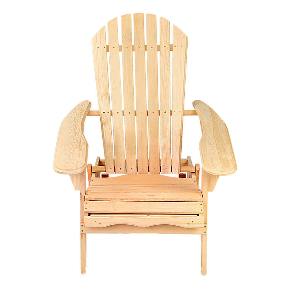 Patio Furniture Outdoor Chairs Beach Chair Wooden Adirondack Garden Lounge 2PC