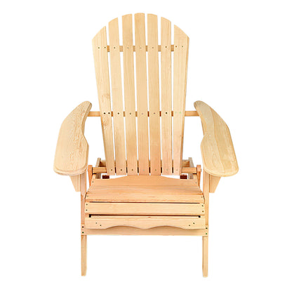 Patio Furniture Outdoor Chairs Beach Chair Wooden Adirondack Garden Lounge 2PC