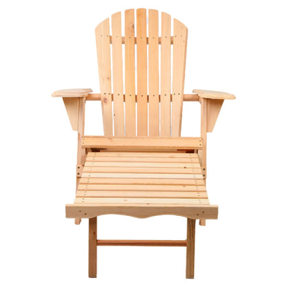 Outdoor Chairs - Natural Wood Sun Lounge