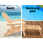 Outdoor Chairs Set - Natural Wood Sun Lounge