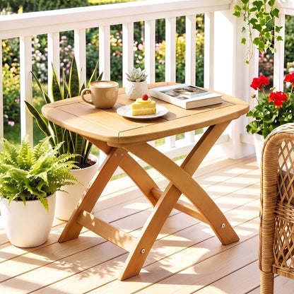 Outdoor Side Table Natural 53x46x39cm