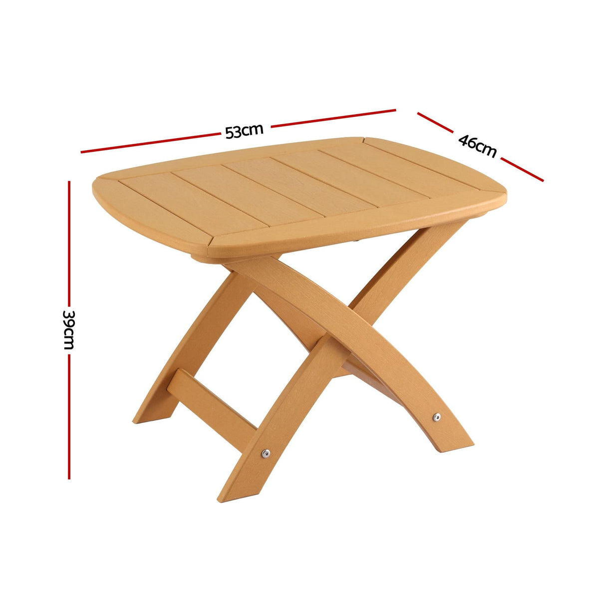 Outdoor Side Table Natural 53x46x39cm