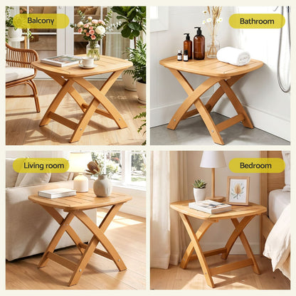 Outdoor Side Table Natural 53x46x39cm