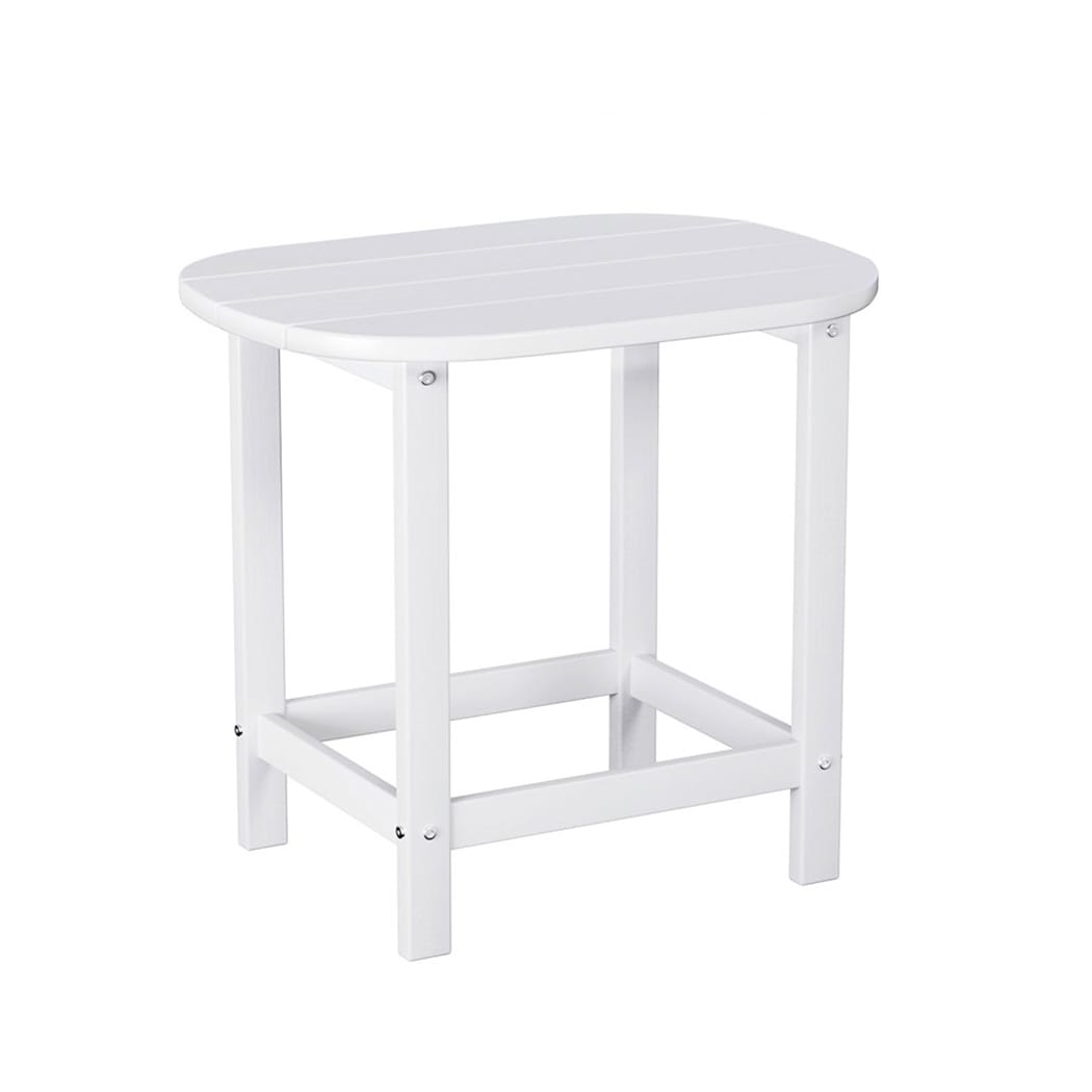 White table 47.5x37x47.5cm, side view