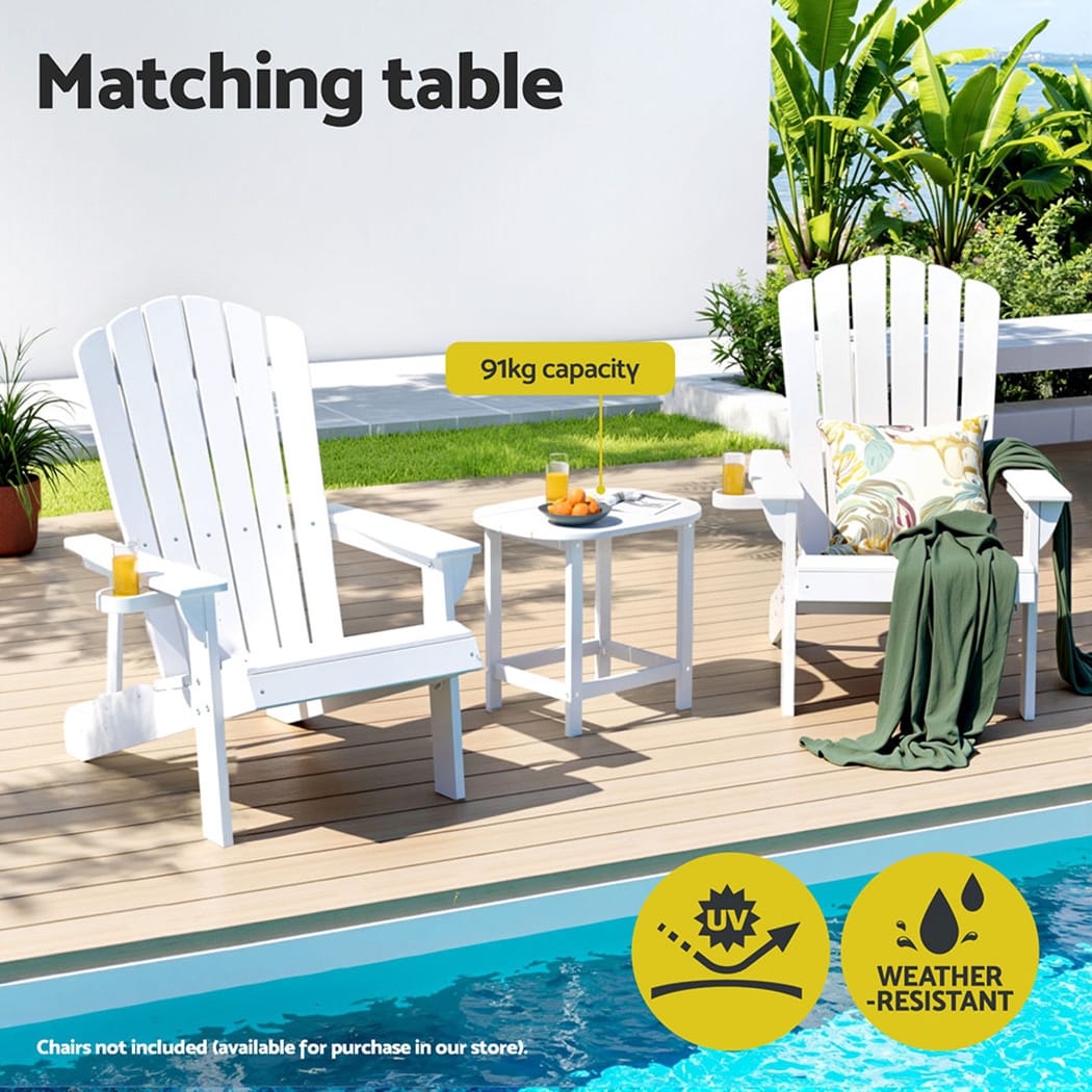 White table 47.5x37x47.5cm, in room setting