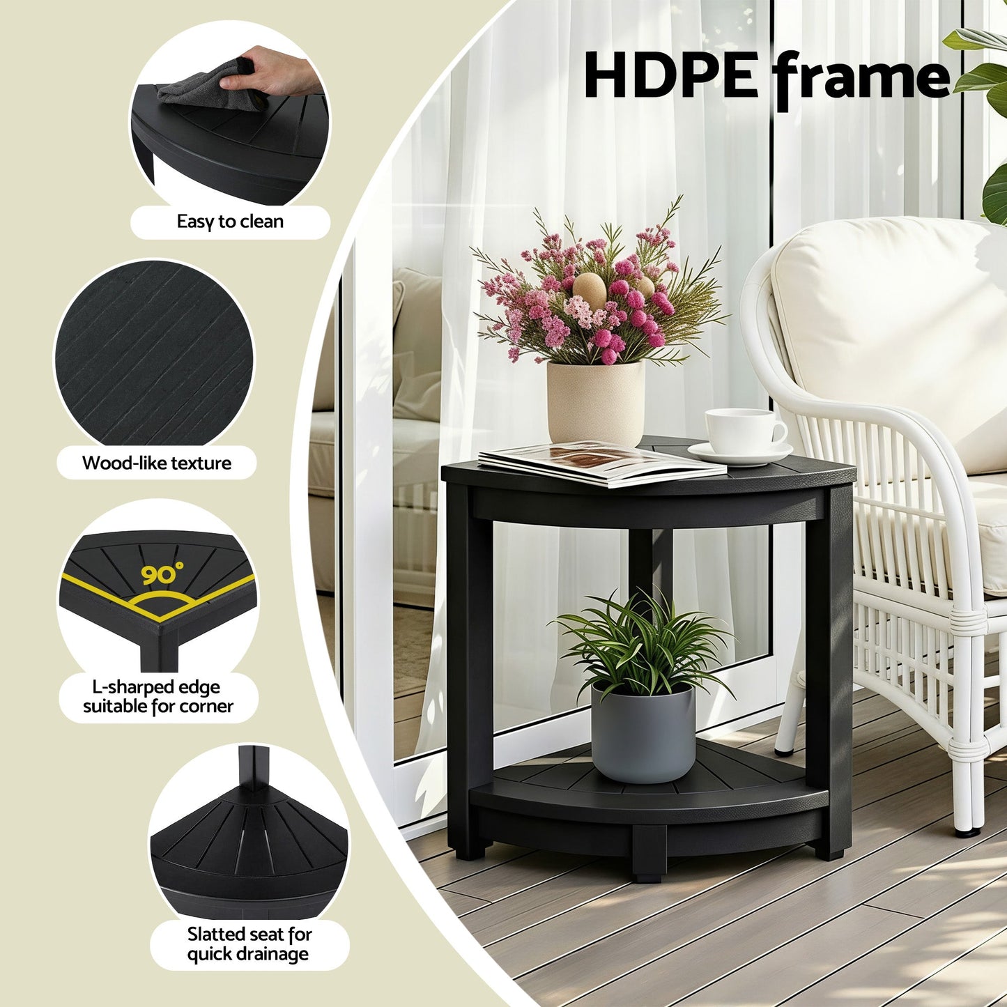 Corner Shower Stool HDPE Bench Storage Shelf | Home & Living