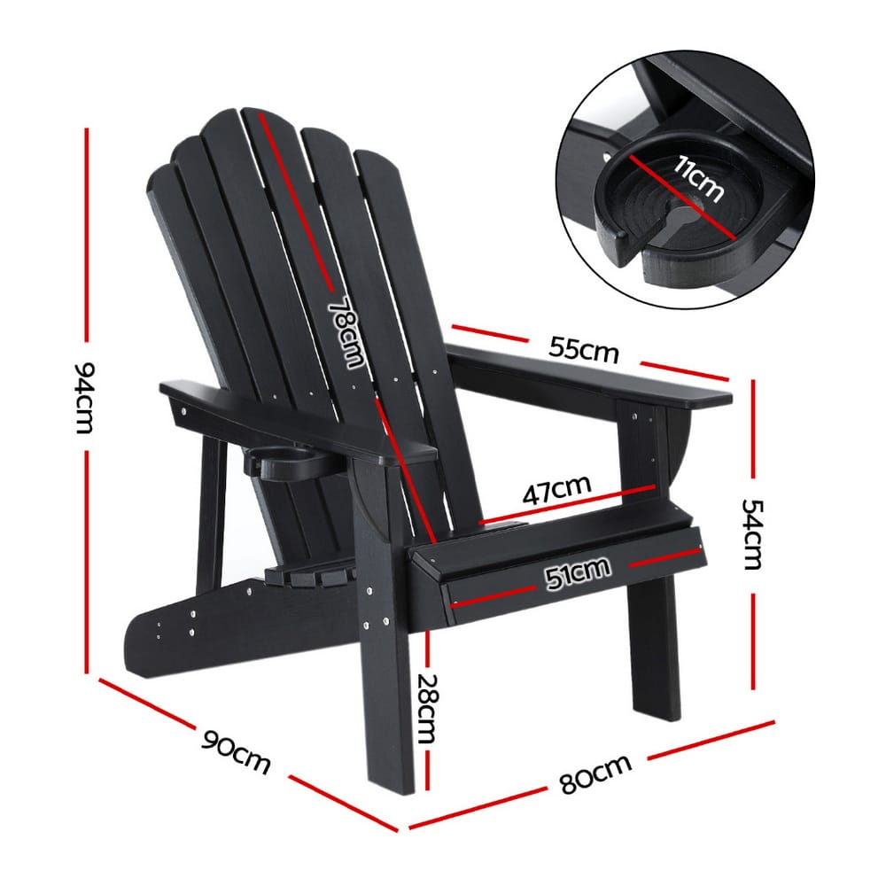 Black chair 80x90x94cm, rear view