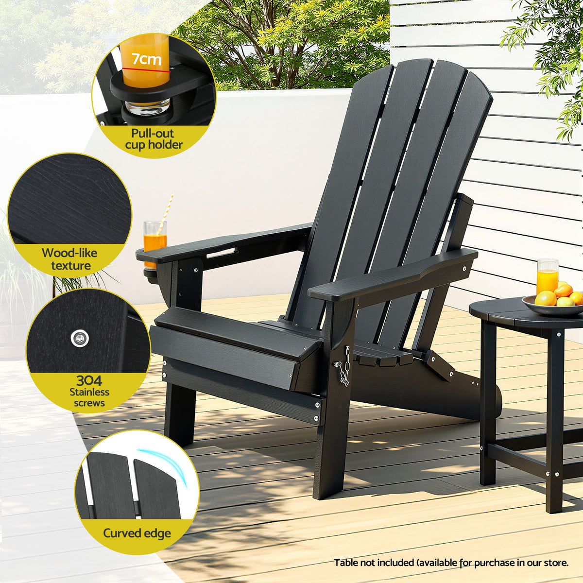 Adirondack Folding Chair HDPE Outdoor Patio | HomeAndLiving