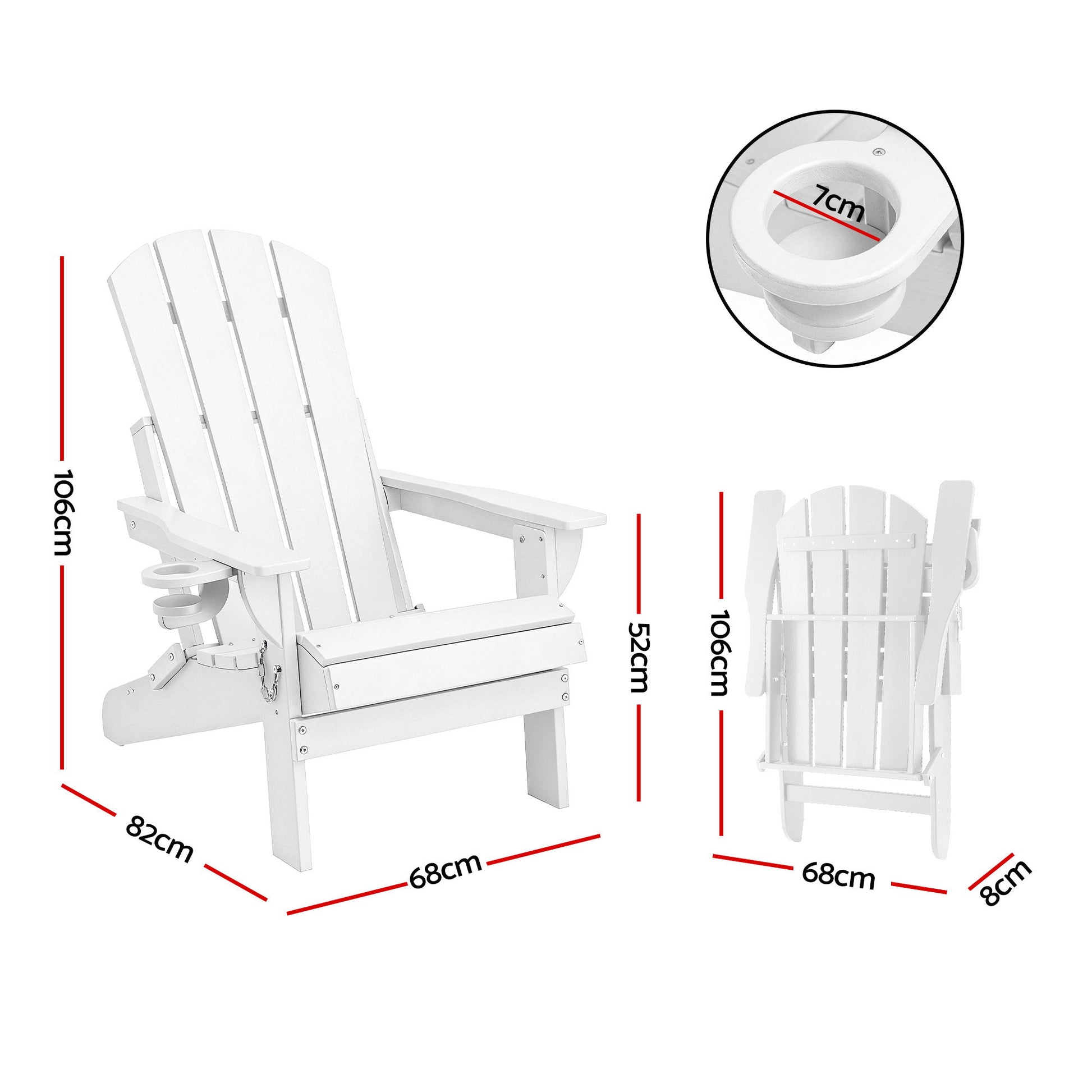 Adirondack Folding Chair HDPE Outdoor Sun Lounge | HomeAndLiving