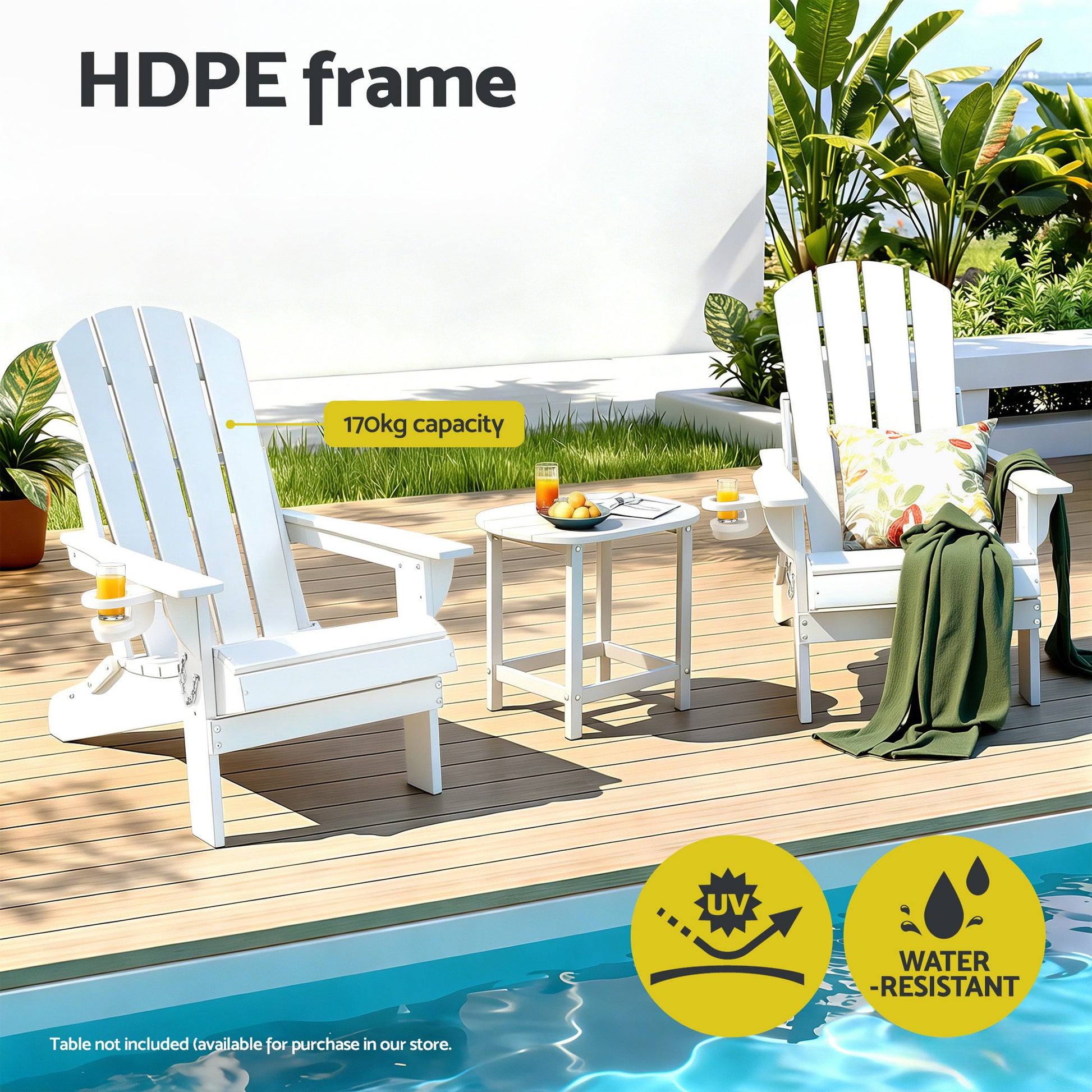 Adirondack Folding Chair HDPE Outdoor Sun Lounge | HomeAndLiving