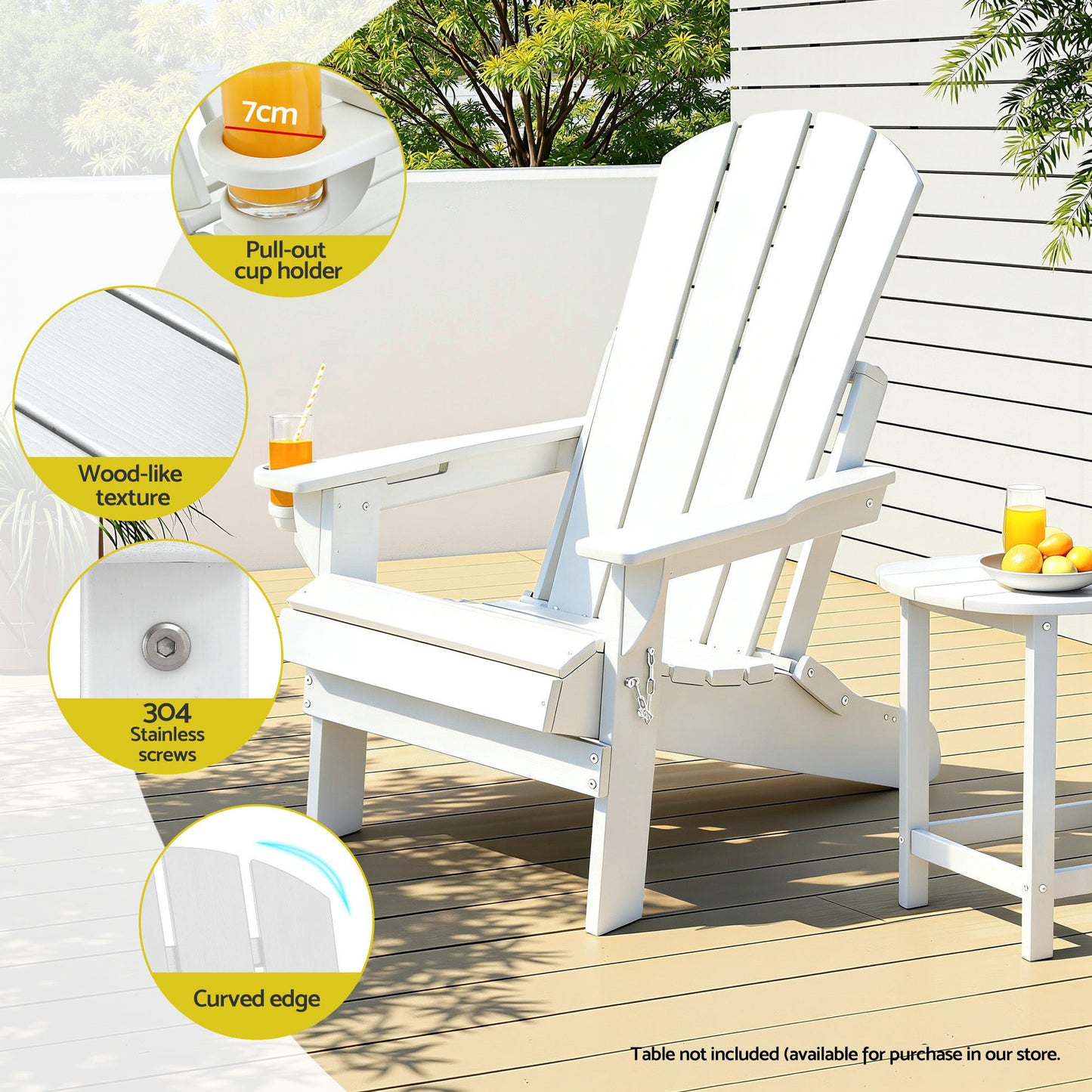 Adirondack Folding Chair HDPE Outdoor Sun Lounge | HomeAndLiving