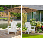 3 Piece Outdoor Adirondack Beach Chair and Table Set - White