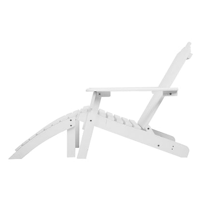 Adirondack Outdoor Table And Chairs Set - White Wood