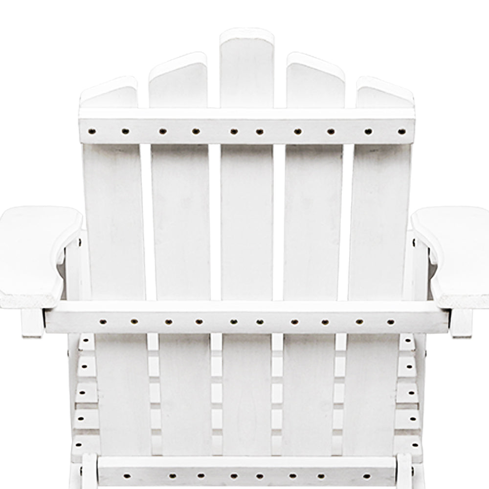 Adirondack Outdoor Table And Chairs Set - White Wood